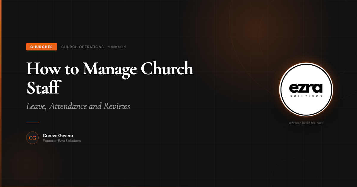 How to manage church staff
